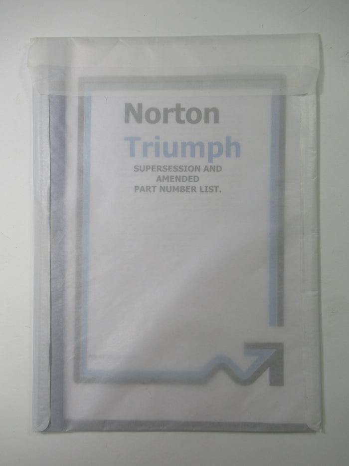 00-5753 Norton Triumph Supersession and amended part number list book manual UK Made