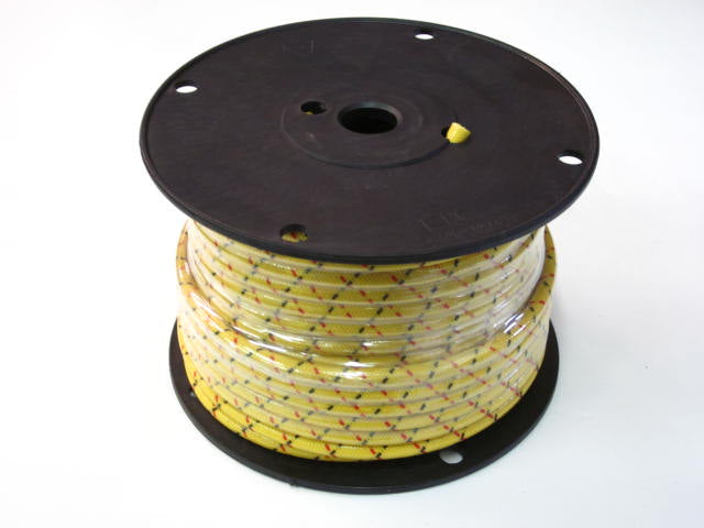 100' roll Yellow cotton braided spark plug wire 7mm copper core Auto Cycle