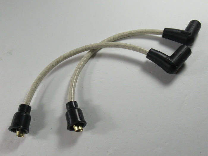 7mm Spark plug wires 10" Triumph Lucas # 54956466 D2207 white cloth w copper wire