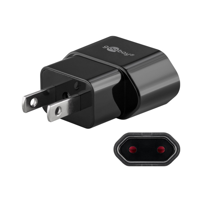Adaptador de Enchufe Goobay Europa a EE.UU. y Japón 2 Clavijas