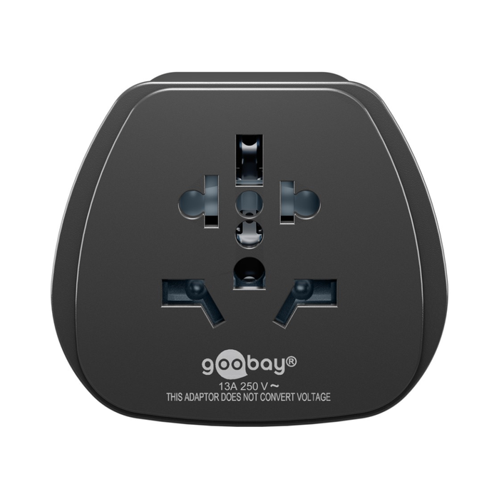Adaptador de viaje universal a enchufe Schuko Goobay Negro