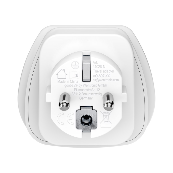 Adaptador de viaje universal a enchufe Schuko Goobay Negro