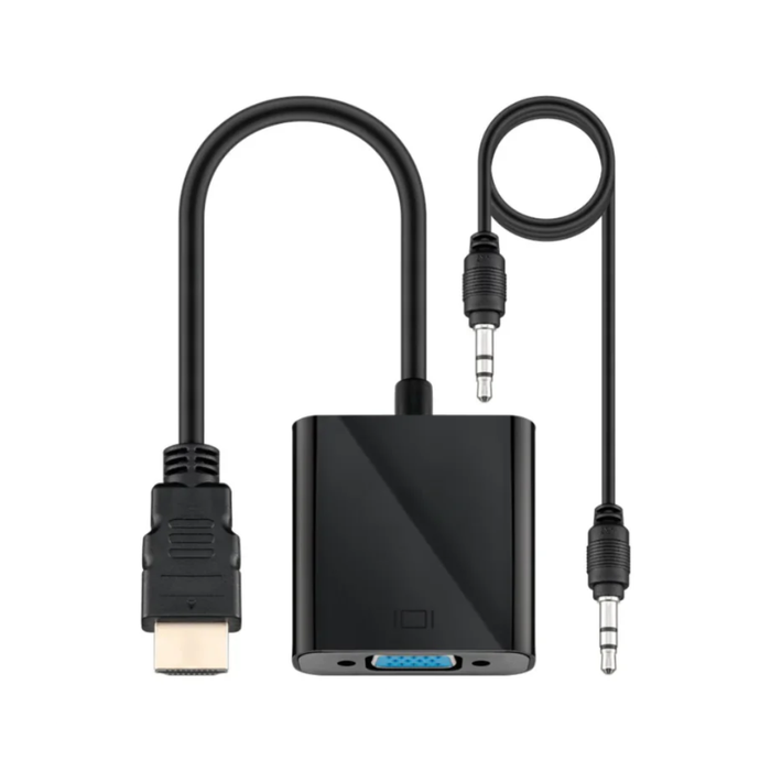 ADAPTADOR HDMI A VGA M/H 10 cm + AUDIO 3,5 cm