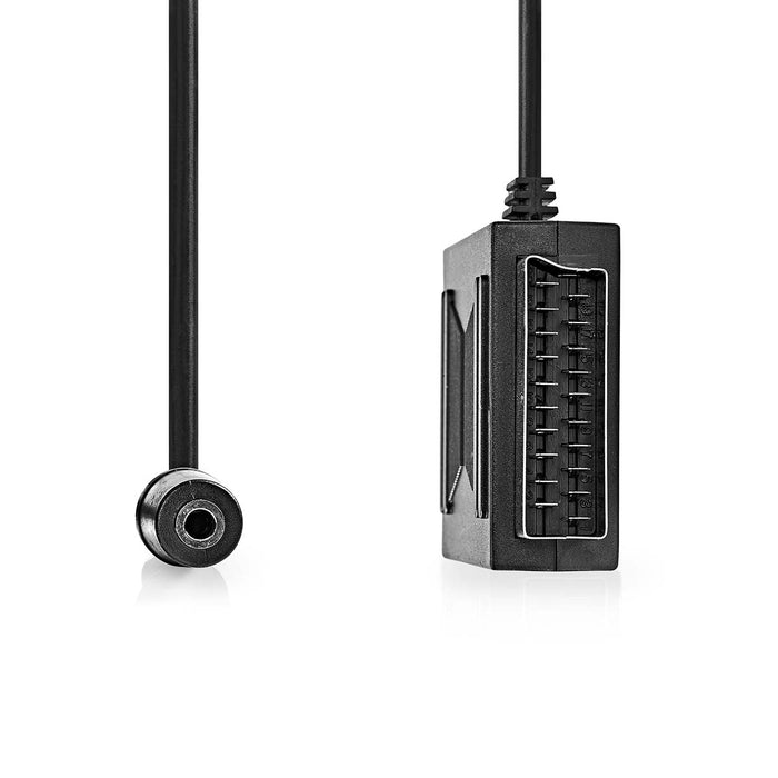 Adaptador SCART Macho-Hembra con Salida de Audio Jack 3,5 mm (Euroconector) | Negro