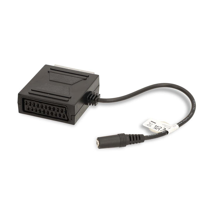 Adaptador SCART Macho-Hembra con Salida de Audio Jack 3,5 mm (Euroconector) | Negro