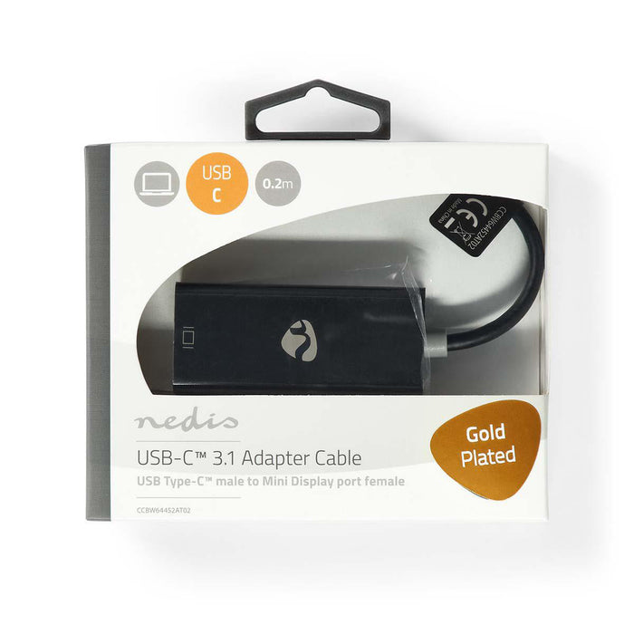 Adaptador USB-C a Mini DisplayPort Hembra | 4K@60Hz DP Alt Mode | Chapado en Oro Antracita