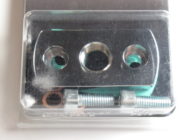 Adapter plate petcock to tank 1/4 NPT / 34mm bolt centers / For Pingel