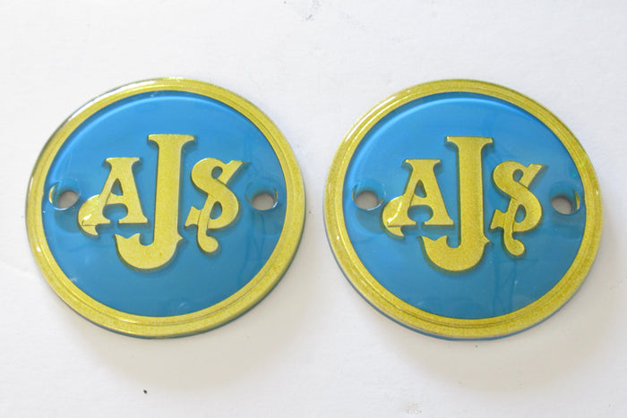 AJS tank badge blue & gold AMC petrol tank 1956 57 58 59 60 emblem 022520