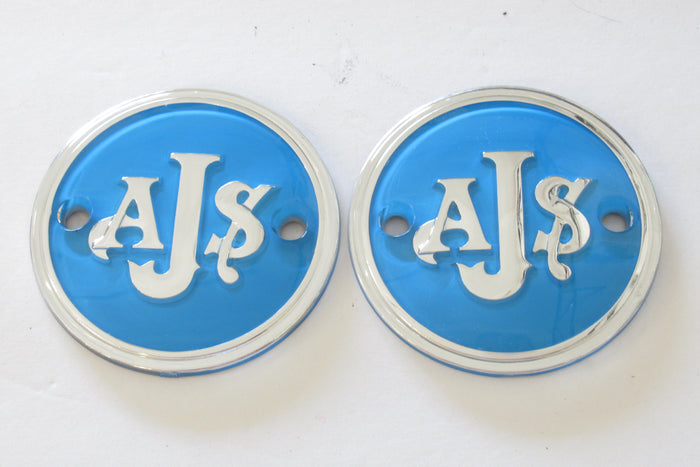 AJS tank badge blue & silver AMC petrol tank 1956 57 58 59 60 emblem 022362