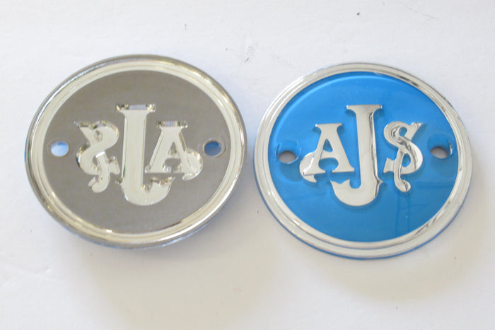 AJS tank badge blue & silver AMC petrol tank 1956 57 58 59 60 emblem 022362