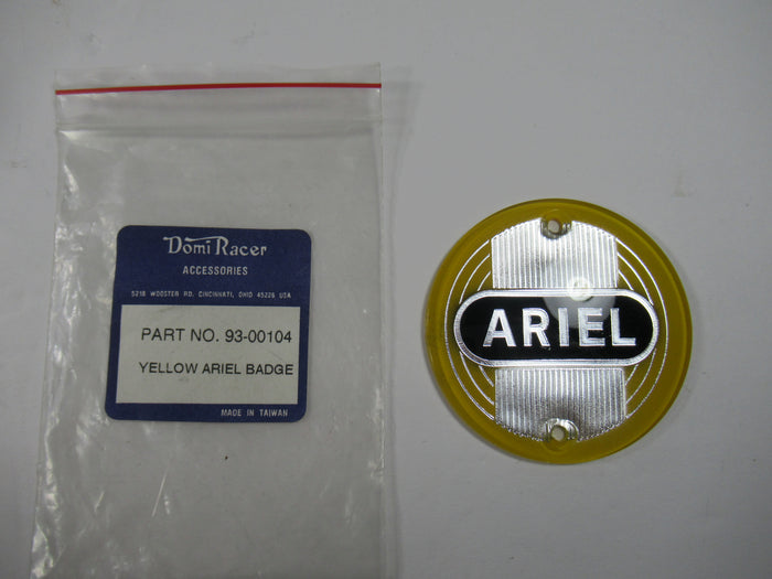 ARIEL square 4 NH VH FH models 1954 55 56 57 58 59 BADGE Yellow