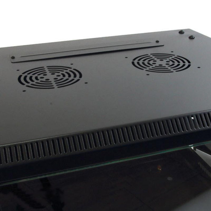 Armario Rack 19" Mural 9U Fondo 45 cm Puerta de Cristal