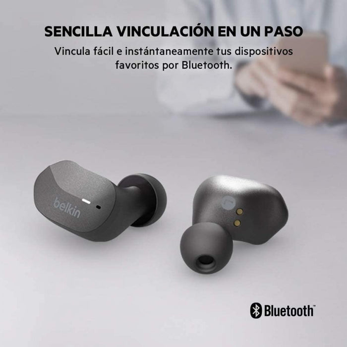 Auriculares Bluetooth Belkin SoundForm TWS con Estuche - Negro