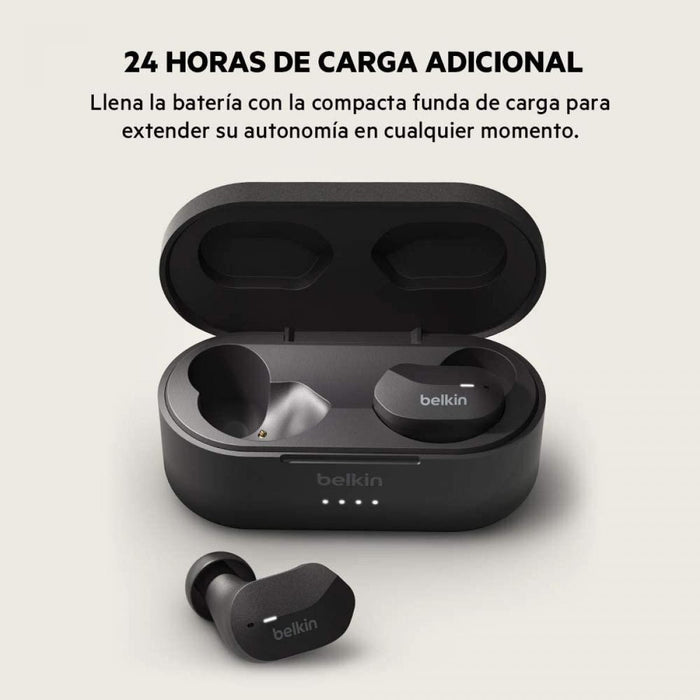Auriculares Bluetooth Belkin SoundForm TWS con Estuche - Negro