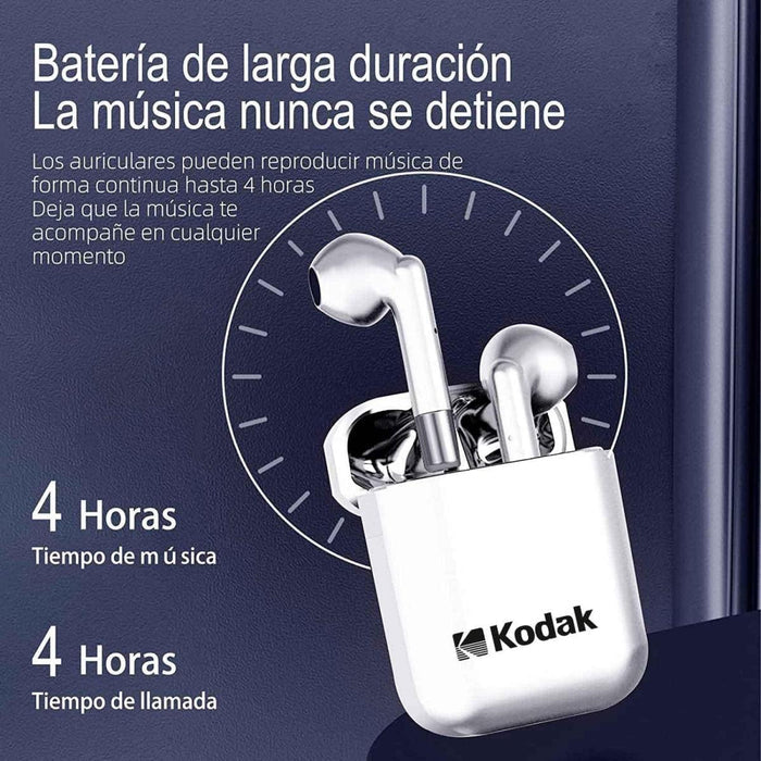 Auriculares Bluetooth Kodak Ultra 610S+ TWS con Estuche de Carga - Blanco