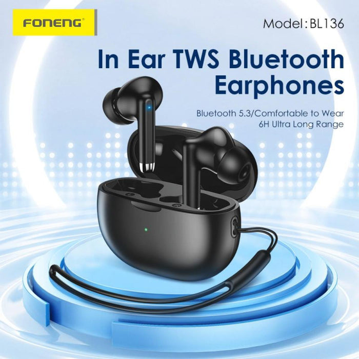 Auriculares Inalámbricos TWS Foneng BL136 con Cordón