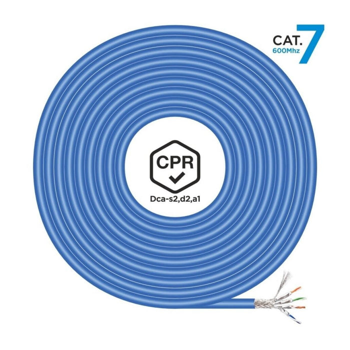 Bobina Cable de Red CAT.7 S/FTP RJ45 AISENS | 600 MHz AWG23 LSZH CPR Dca | Azul