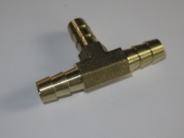 Brass barbed Tee T fitting 5/16"