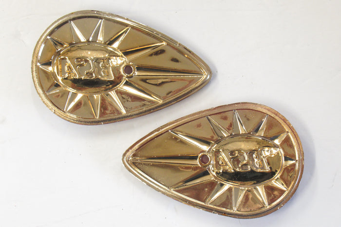 BSA tank badge set tear drop pear emblem UK made High Quality Red gold