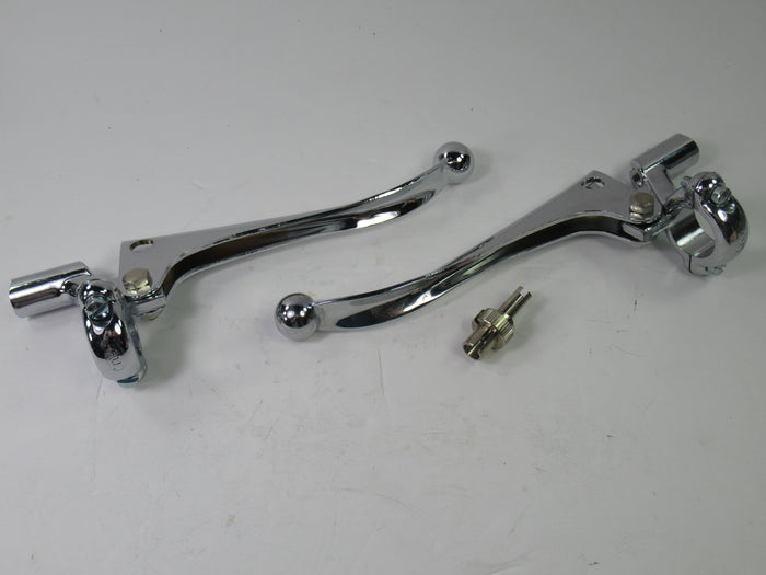 BTE Barnett 7/8" Brake and clutch lever set ball end NOS chrome USA Made