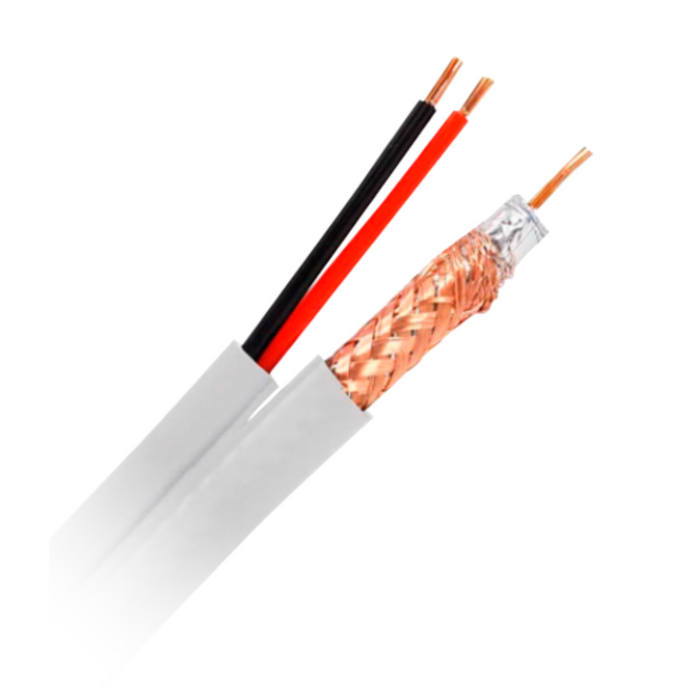 Cable combinado Mini RG59 + alimentación 100 m para CCTV