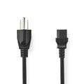 Cable de Alimentación Enchufe USA (NEMA 5-15P) a IEC C13 | 2 m Negro