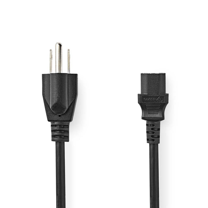 Cable de Alimentación Enchufe USA (NEMA 5-15P) a IEC C13 | 2 m Negro