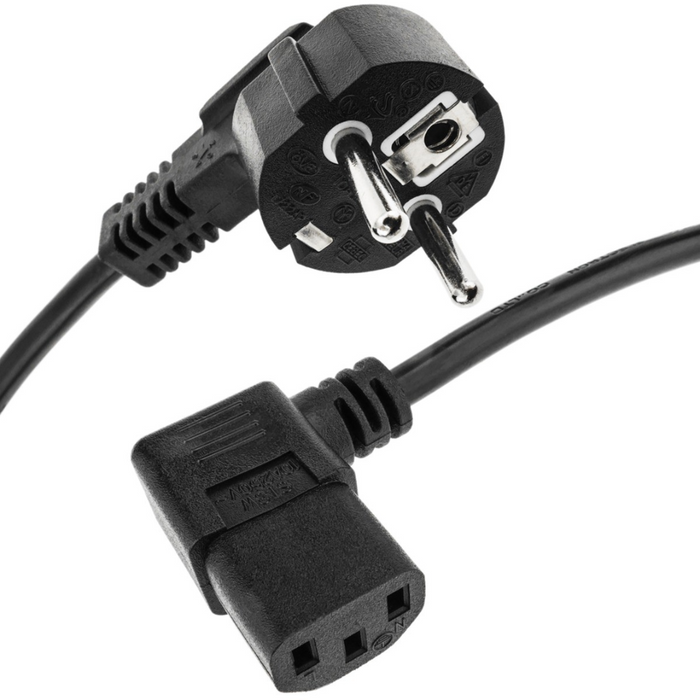 Cable de alimentación Schuko a IEC C13 acodado 2 m negro