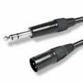 Cable de audio Jack 6.35 mm macho a XLR 3 pines macho, negro