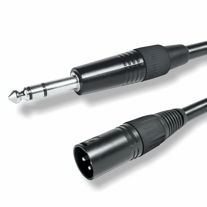 Cable de audio Jack 6.35 mm macho a XLR 3 pines macho, negro