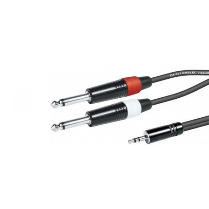 Cable de Audio Minijack 3,5 mm a 2 Jack 6,35 mm Macho L/R