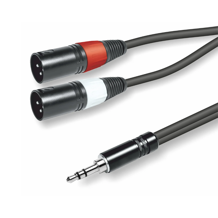 Cable de audio minijack 3.5 mm estéreo a 2 XLR macho L/R de 1.5 m, EMELEC