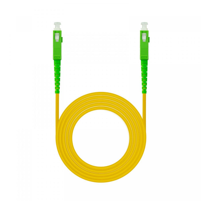 Cable de Fibra Óptica SC/APC a SC/APC Monomodo Simplex OS2 Amarillo de 0,50 a 50 m
