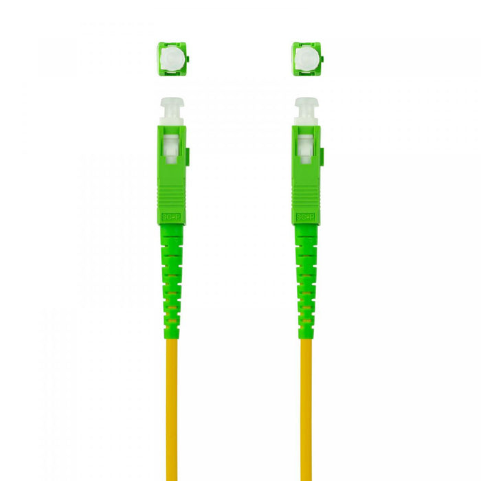 Cable de Fibra Óptica SC/APC a SC/APC Monomodo Simplex OS2 Amarillo de 0,50 a 50 m