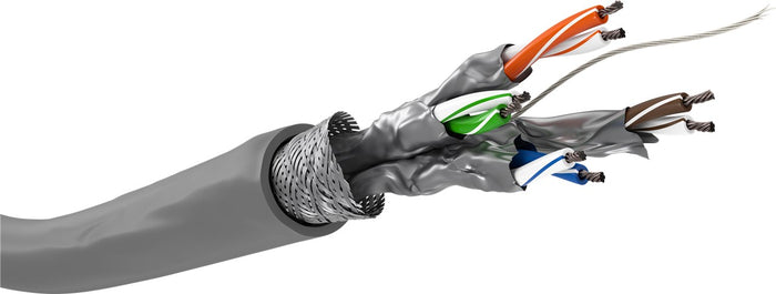 Cable de red 305M CAT 6, S/FTP (PiMF), gris LSZH