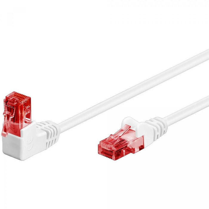 Cable de red Cat6 U/UTP blanco con RJ45 acodado 90° Goobay