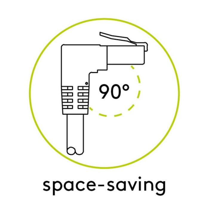 Cable de red Cat6 U/UTP blanco con RJ45 acodado 90° Goobay