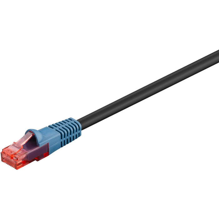 Cable de red de exterior Cat6 U/UTP negro con conectores RJ45