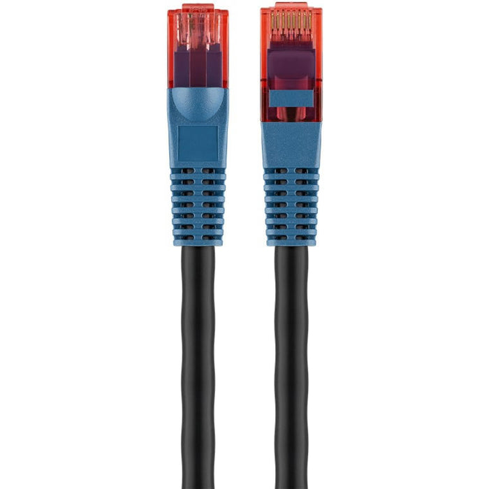 Cable de red de exterior Cat6 U/UTP negro, vista del conector RJ45