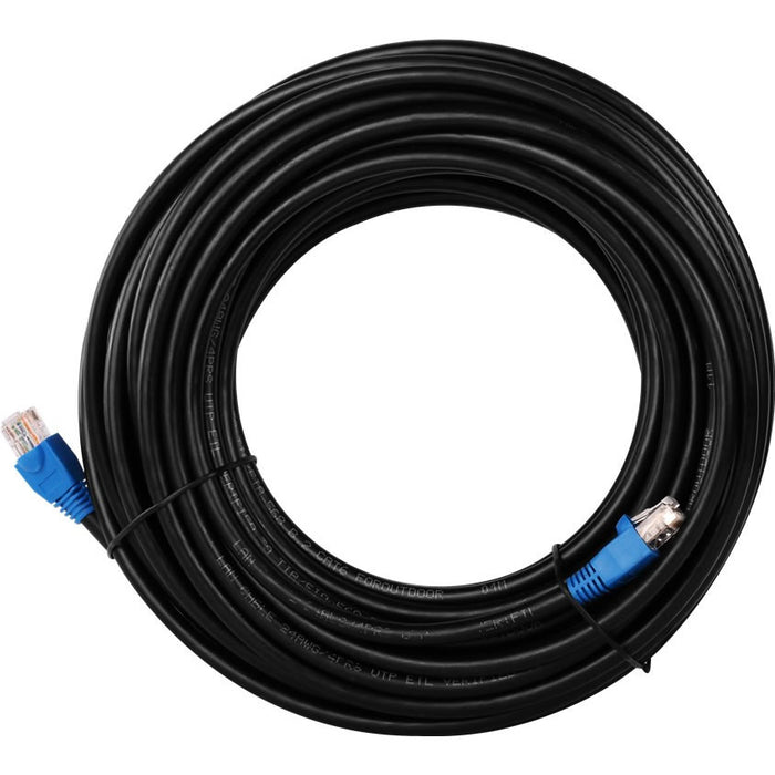 Cable de red de exterior Cat6 U/UTP negro, detalle de la cubierta