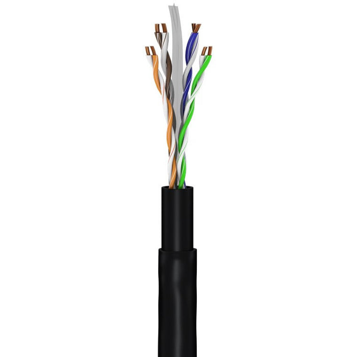 Cable de red de exterior Cat6 U/UTP negro resistente al agua y UV