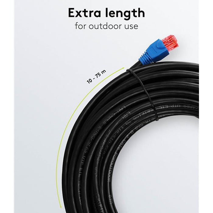 Cable de red de exterior Cat6 U/UTP negro para instalación exterior