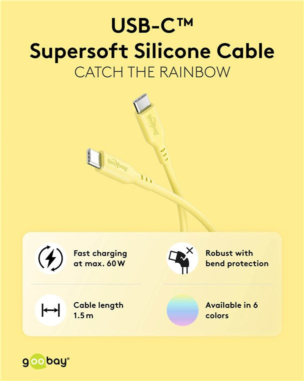 Cable de silicona USB-C 2.0 de 1,5 m