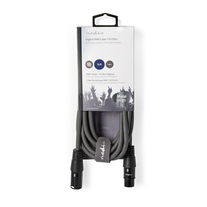 Cable DMX 110 Ohmios XLR 3 Pines Macho a Hembra para Iluminación DMX512