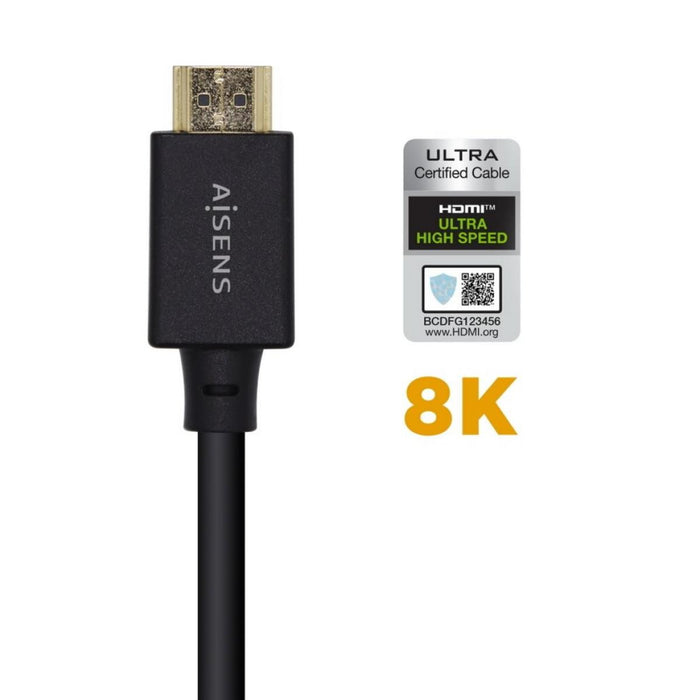 Cable HDMI 2.1 certificado Ultra Alta Velocidad, detalle del conector