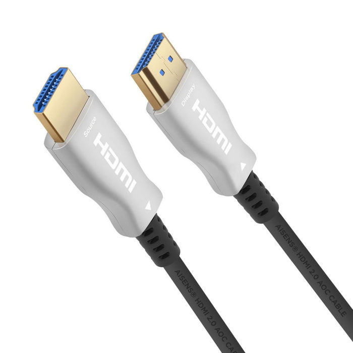 Cable HDMI V2.0 AOC (Active Optical Cable) premium alta velocidad/ HEC 4K 60HZ 18GBPS, A/M-A/M, negro, 20 metros