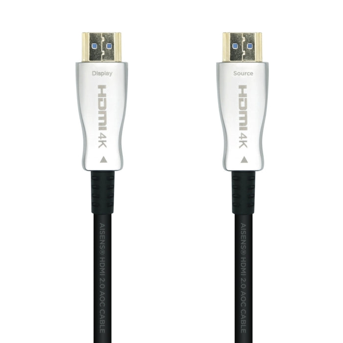 Cable HDMI V2.0 AOC (Active Optical Cable) premium alta velocidad/ HEC 4K 60HZ 18GBPS, A/M-A/M, negro, 20 metros