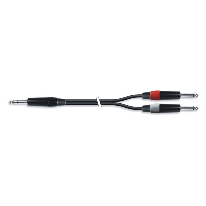 Cable Para Instrumentos Estereo Jack 6.35 A 2 Macho Mono L/R