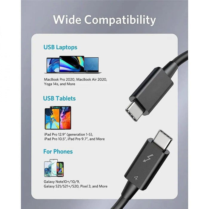 Cable Thunderbolt 4 -  8K@60Hz - 40 Gbps - 100 W