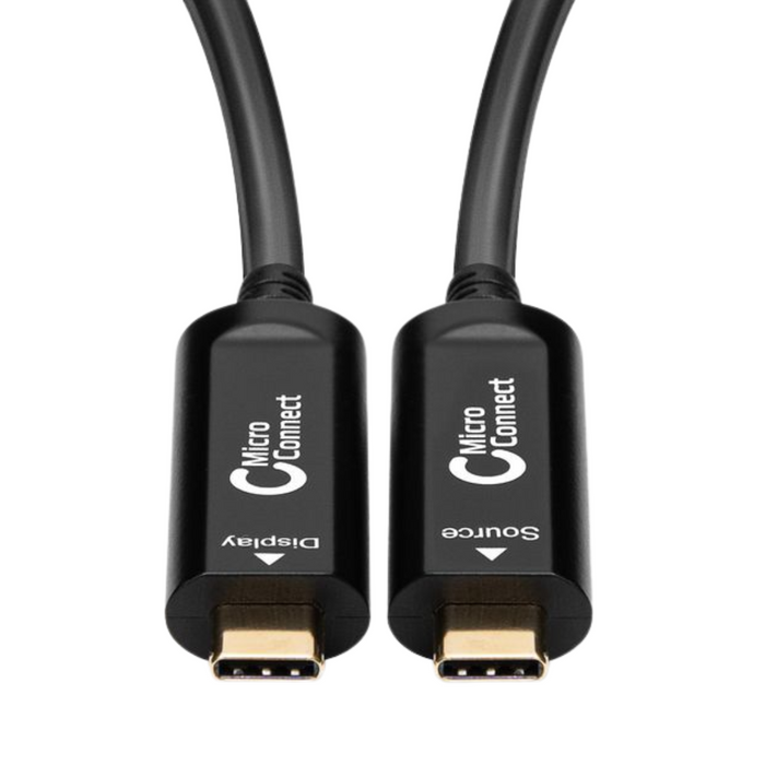 Cable USB-C de vídeo de fibra óptica premium, 10 m sin datos